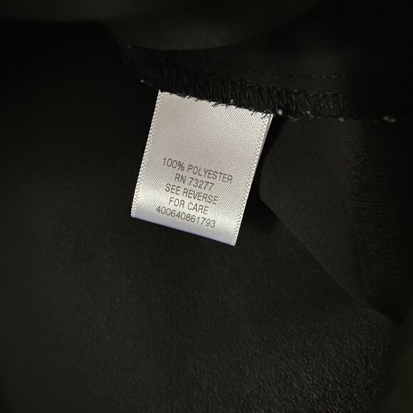 Candies Black Blouse Womens Ruffle Long‎ sleeve Button Front Size XS - Picture 8 of 9